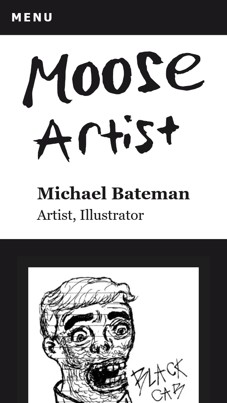 Screenshot of website - moose-artist.co.uk