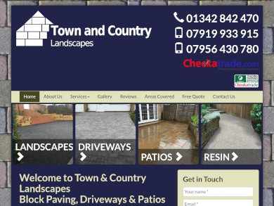 Screenshot of website - Town and Country Landscapes